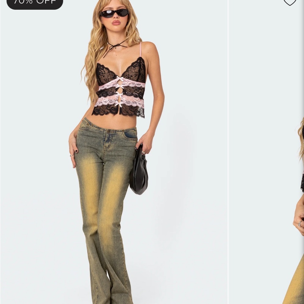 new edikted cara lace open back top - Picture 2 of 8